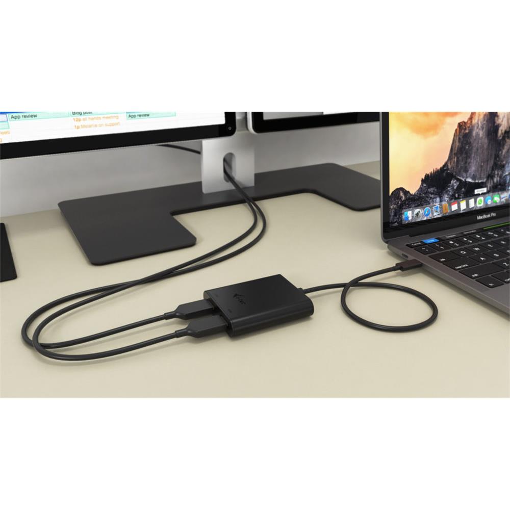 i-tec USB-C auf Dual HDMI Video Adapter 2x HDMI 4K Ultra HD kompatibel mit Thunderbolt 3
