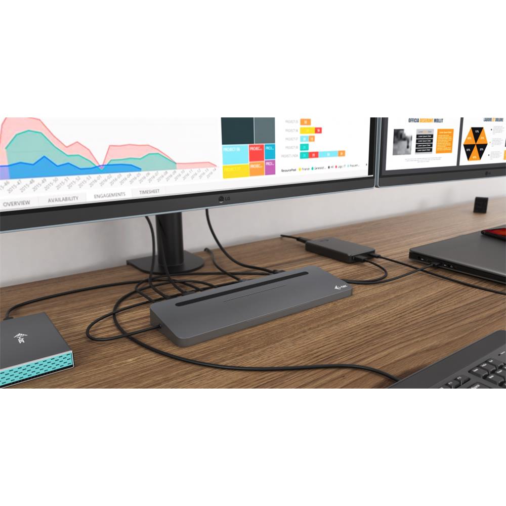 i-tec USB-C Metal Ergonomic 4K Triple Display Docking Station + Power Delivery 85 W