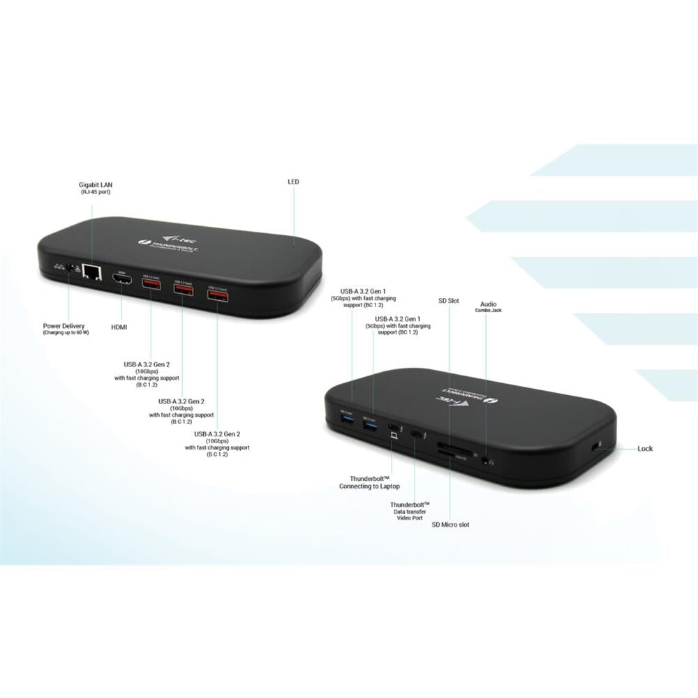 i-tec Thunderbolt 3/USB-C Dual 4K Docking Station + USB-C zu DP Kabel 1,5 m + Power Delivery 60W