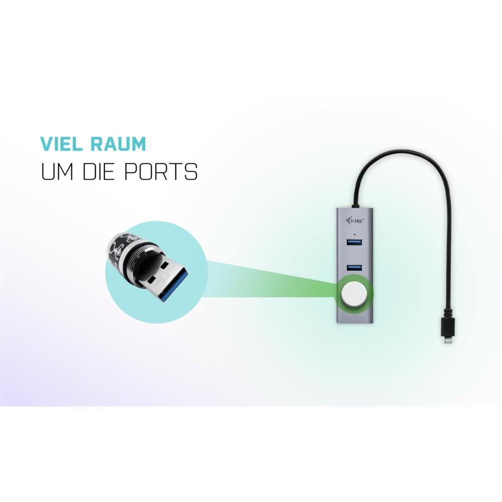i-tec USB-C Metal HUB 4 Port Thunderbolt 3 kompatibel