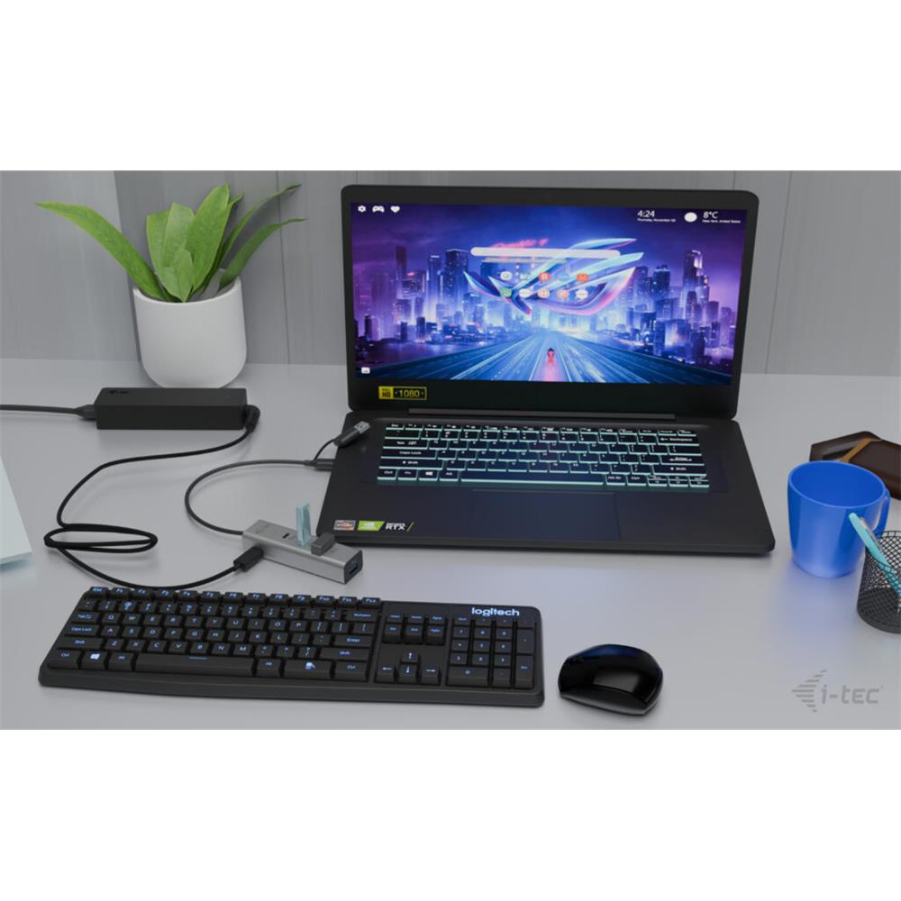 i-tec Universal Charging Metal HUB 2xUSB-C + 2x USB-A Port + Power Delivery 85W