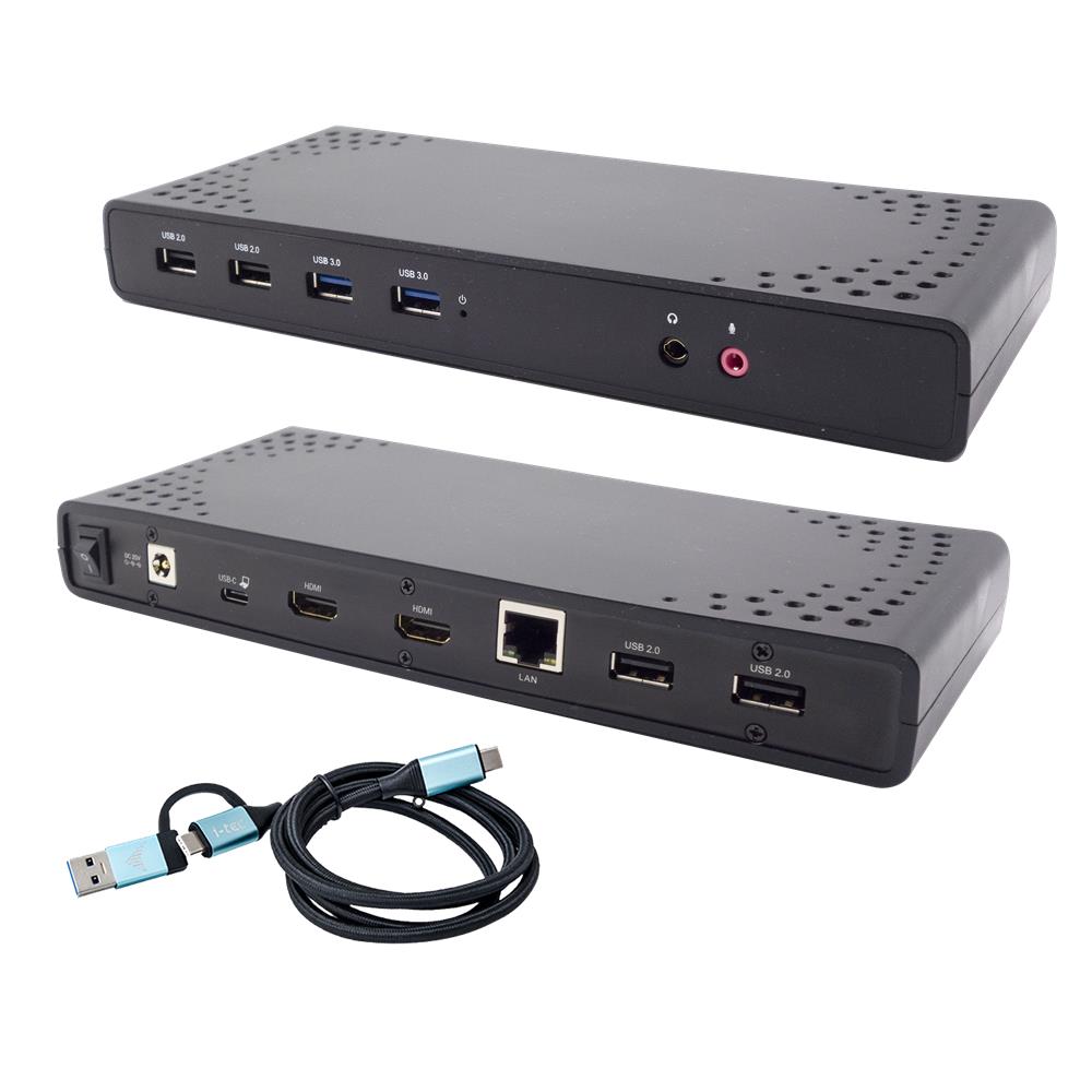 i-tec USB 3.0/USB-C/Thunderbolt Dual Display Docking Station mit Power Delivery 85W