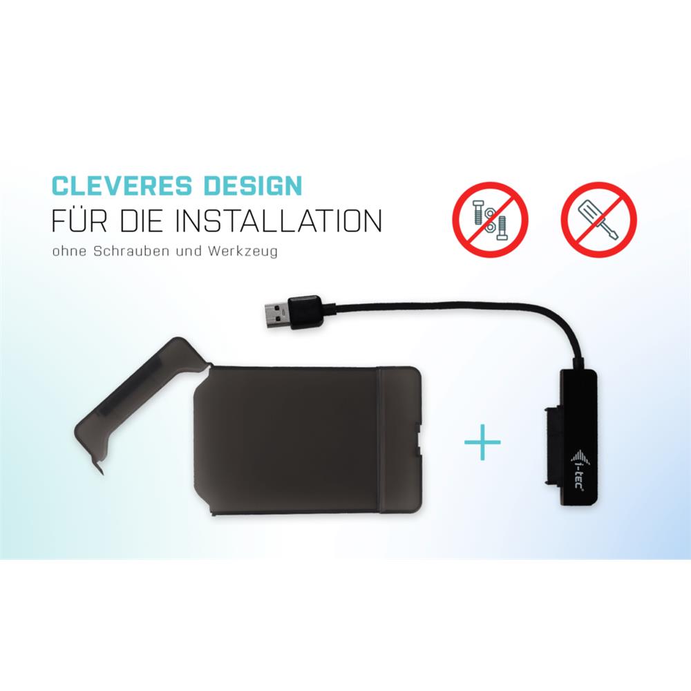 i-tec MySafe USB 3.0 Easy externes 2,5" Festplattengehäuse für SATA I/II/III HDD SSD Schwarz