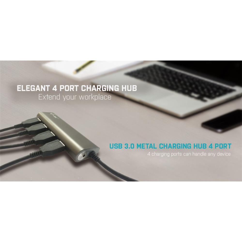 i-tec USB 3.0 Metal Charging HUB 4 Port mit Netzadapter