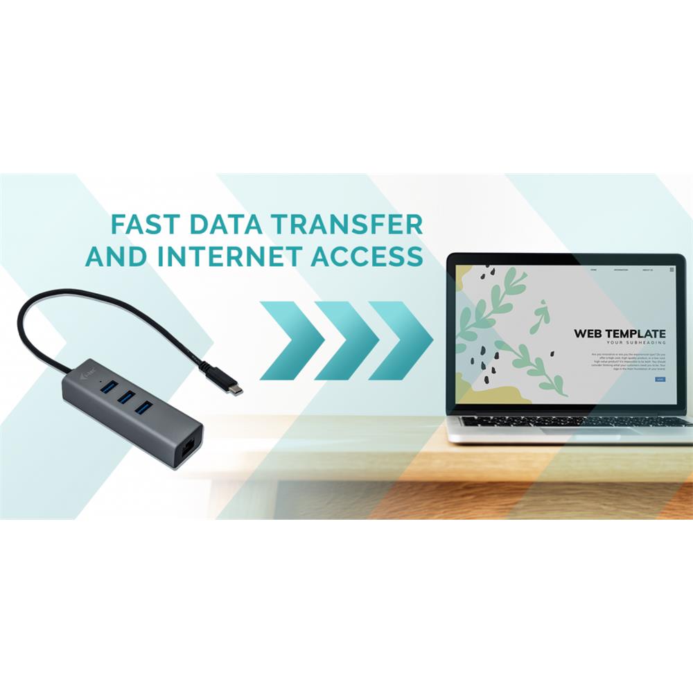 i-tec USB-C Metal HUB 3 Port + Gigabit Ethernet Adapter