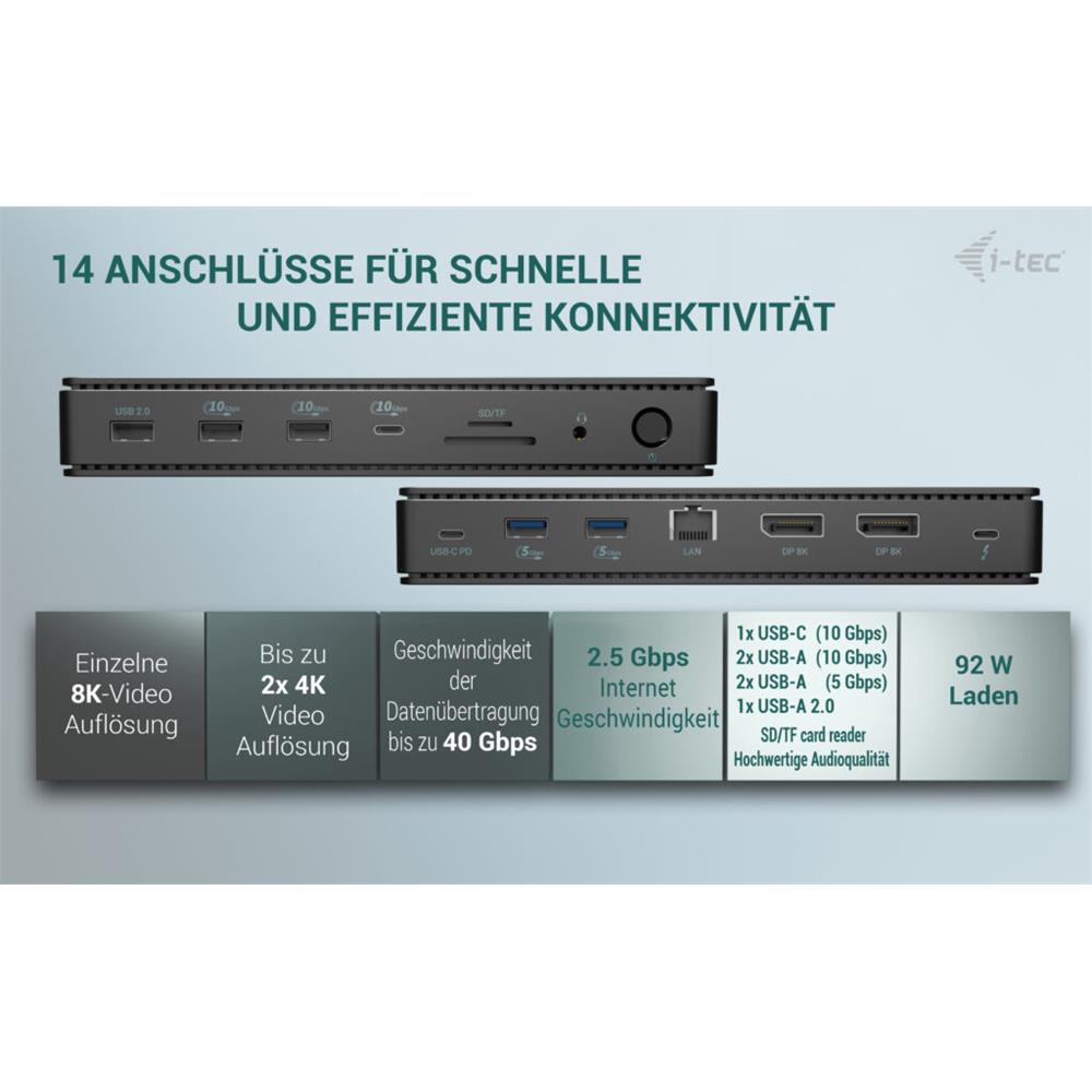 Thunderbolt4 2x Display Docking Station Gen3, 7x USB, 2.5 GLAN + PowerDelivery 92 W