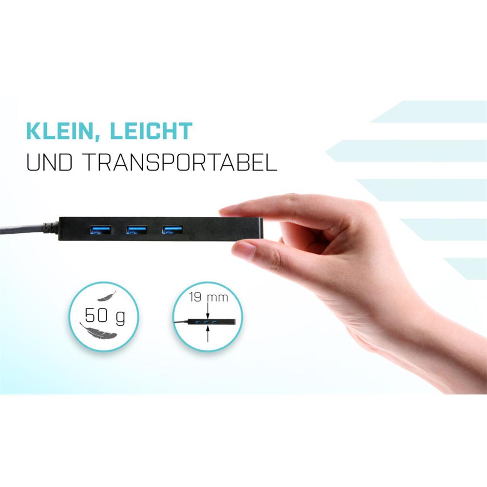i-tec USB 3.0 Slim HUB 3 Port + Gigabit Ethernet Adapter USB 3.0 auf RJ-45