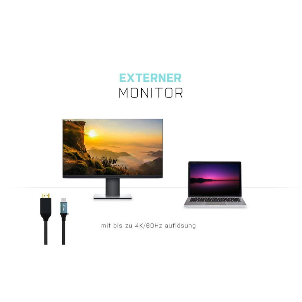 i-tec USB-C auf HDMI Kabel Adapter 4K / 60 Hz 150cm kompatibel mit Thunderbolt 3