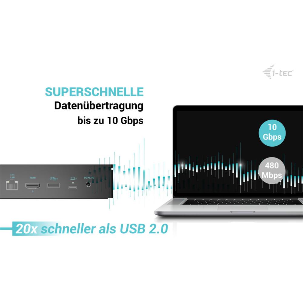 i-tec Universal 5x 4K/60Hz Display Docking Station + Power Delivery 100W