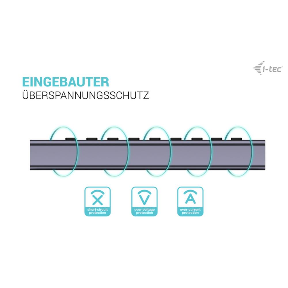 i-tec USB-A/USB-C Charging HUB 9port mit LAN + Power Adapter 60 W