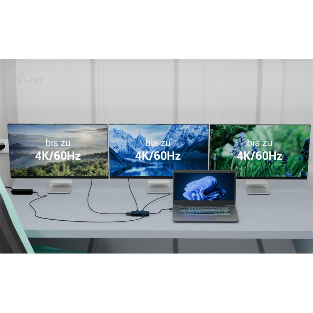 i-tec USB-C Triple 4K HDMI Video Adapter, Power Delivery 100 W