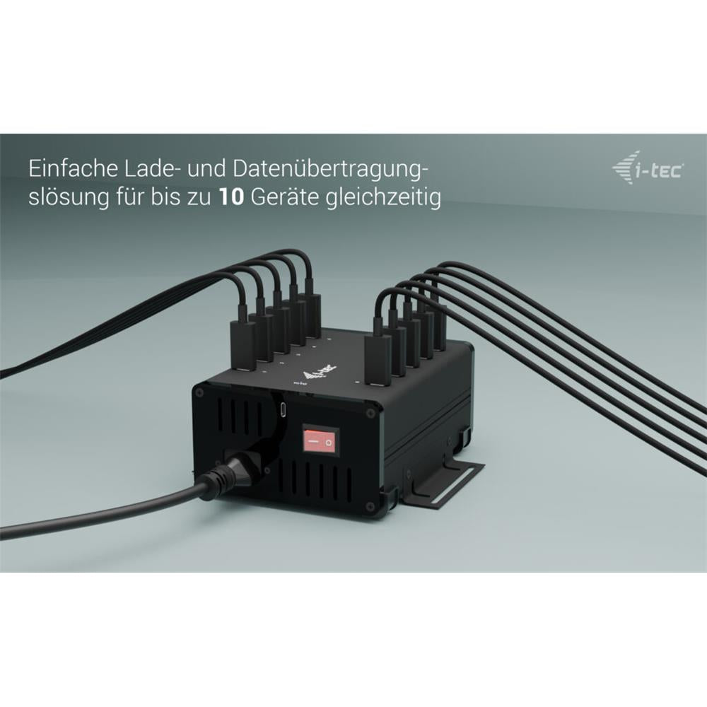 i-tec USB-C/USB-A Metall-Lade- und Daten-HUB, 15W pro Anschluss, 10x USB-C