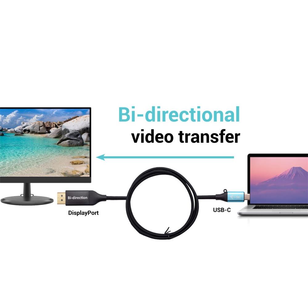 i-tec USB-C zu DisplayPort Bi-Direktionales Kabel Video Adapter 8K/30Hz 150cm