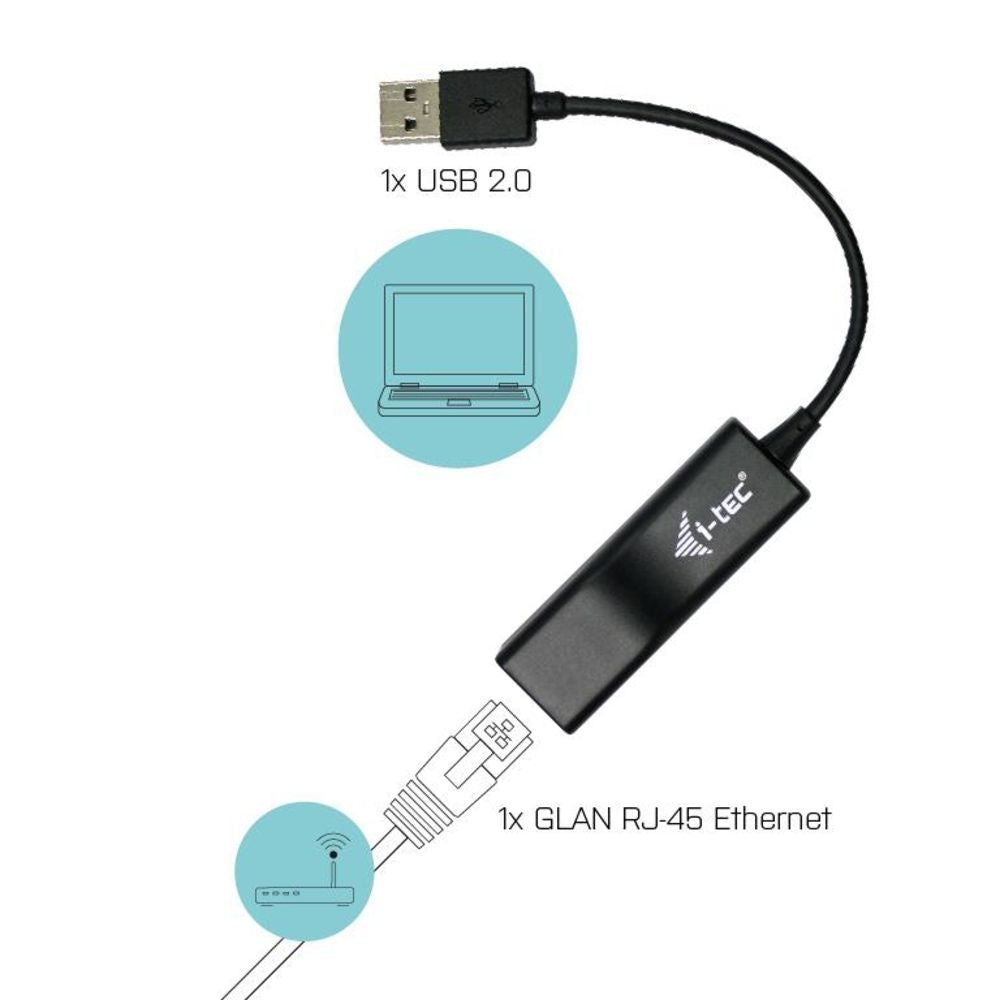 i-tec USB 2.0 Advance 10/100 Fast Ethernet LAN Network Adapter USB 2.0 auf RJ45