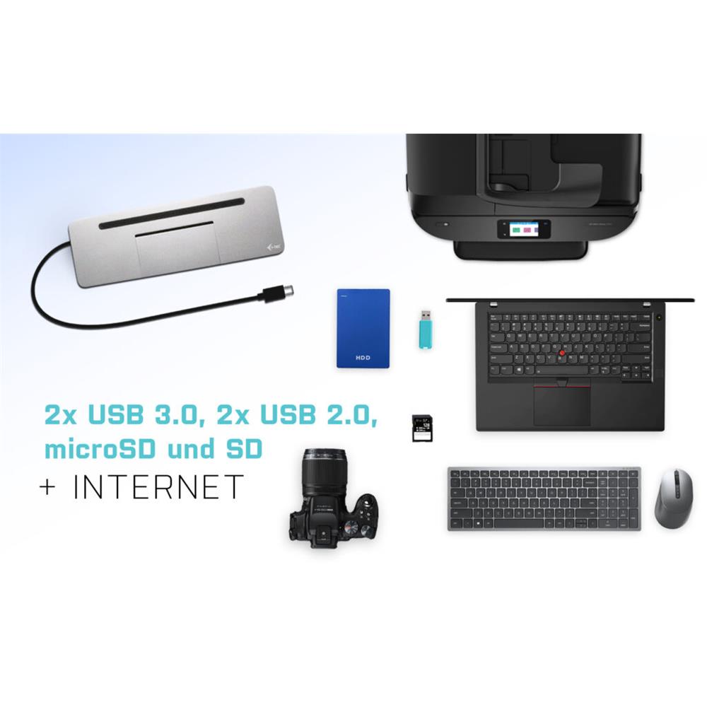 i-tec USB-C Metal Ergonomic 4K Triple Display Docking Station + Power Delivery 85 W