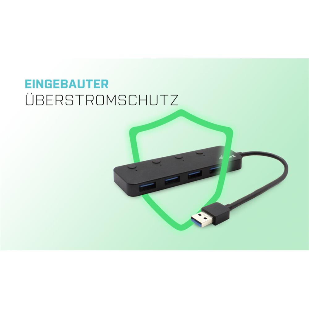 i-tec USB 3.0 Metal HUB 4 Port mit individual On/Off Switches Notebook USB-Hub