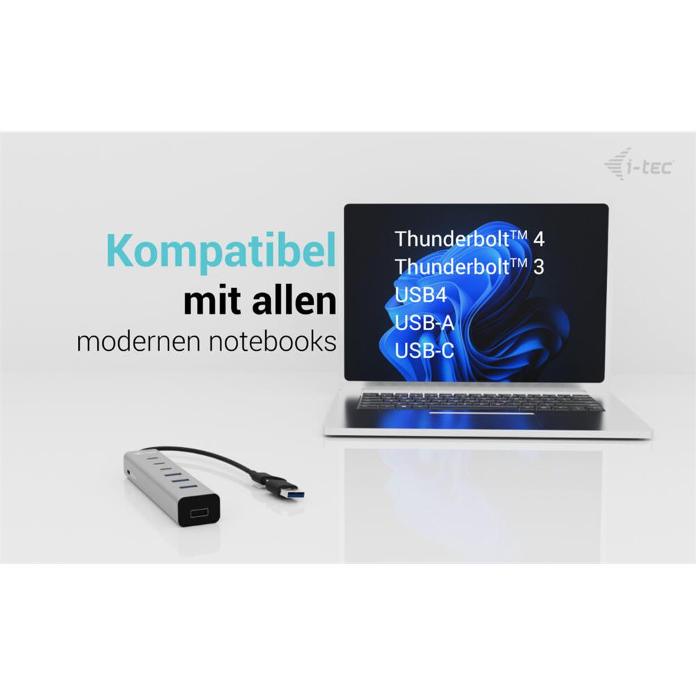 i-tec USB-C/USB-A Charging Metal HUB 7 port (3x USB-C, 4x USB-A)
