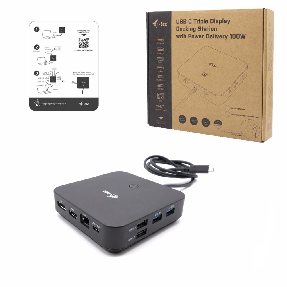 i-tec USB-C HDMI Dual DP Docking Station mit Power Delivery 100 W ohne Netzteil