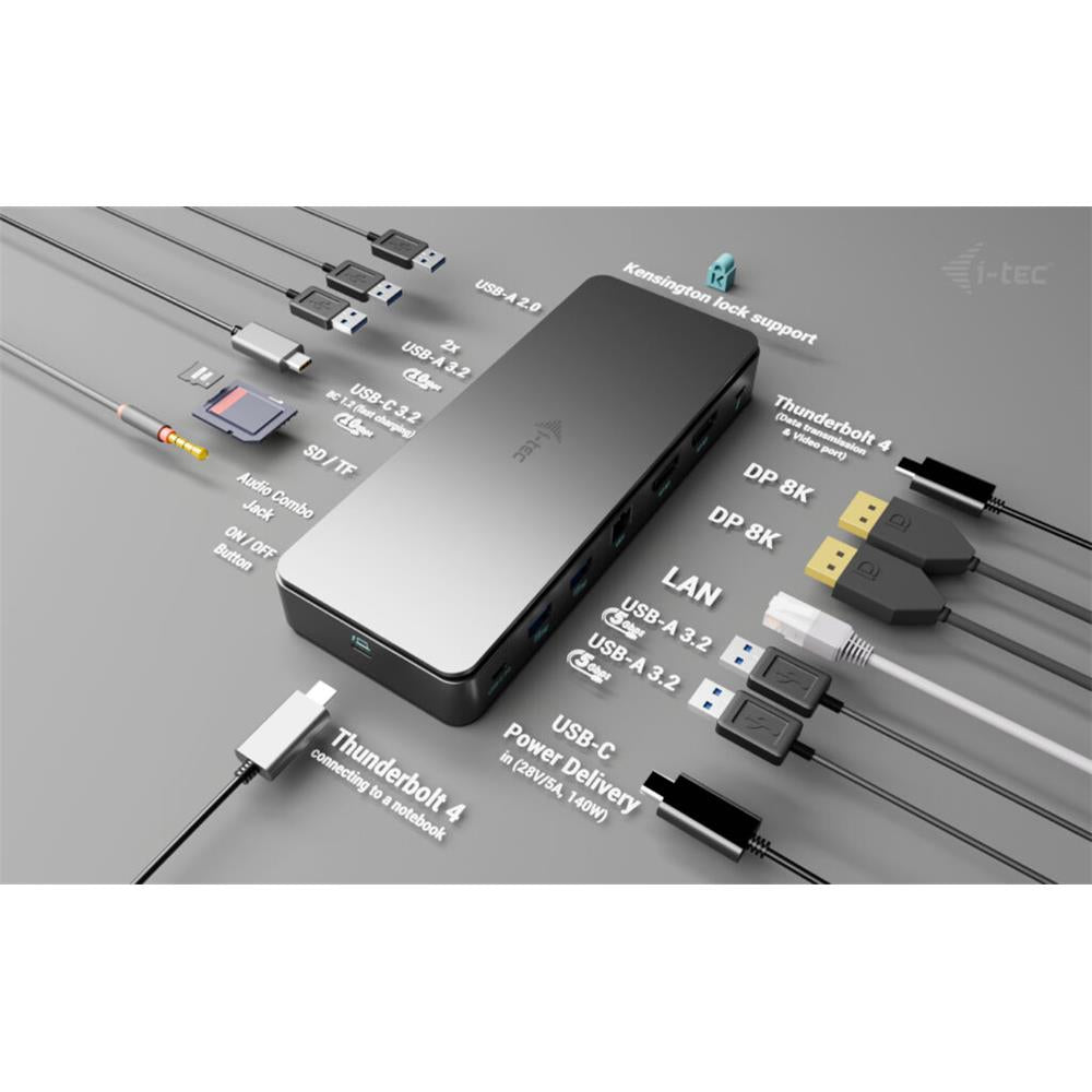 Thunderbolt4 2x Display Docking Station Gen3, 7x USB, 2.5 GLAN + PowerDelivery 92 W