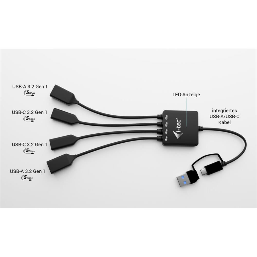 i-tec USB-C/USB-A Cable HUB 4 port (2x USB-C, 2x USB-A)