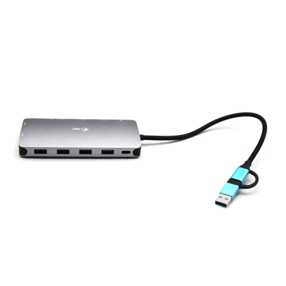 i-tec USB 3.0 USB-C/Thunderbolt 3x Display Metall-Nano-Dock mit LAN + Power Delivery 100 W