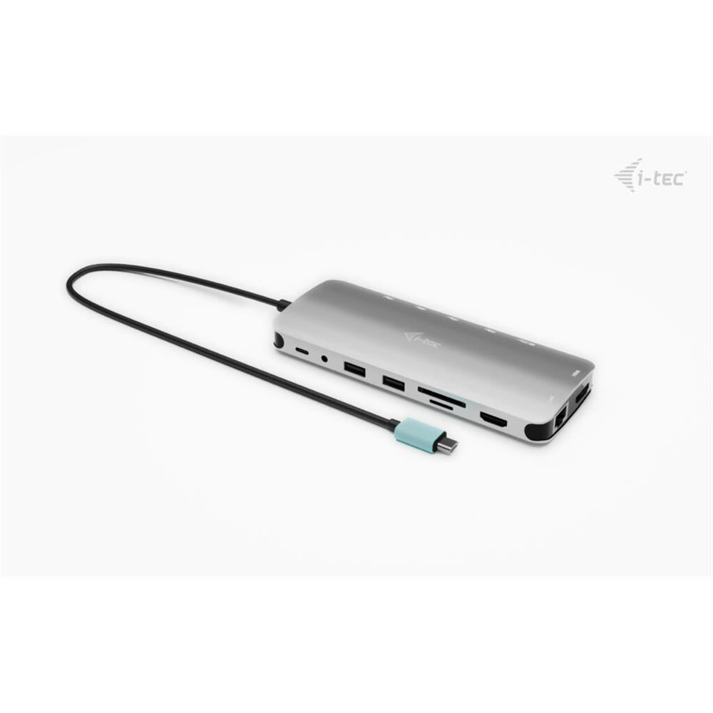 i-tec USB-C Metal Nano Dock – 3x Display (2x HDMI, 1x USB-C Video), Power Delivery 140 W + 140 W Ladegerät