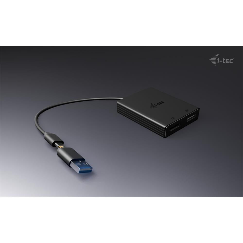 i-tec USB-A/USB-C Dual 4K/60 Hz DisplayPort Video Adapter