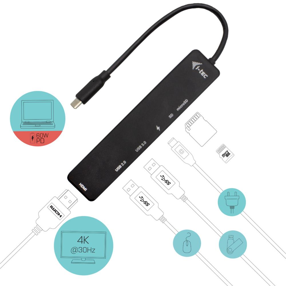i-tec USB-C Travel Easy Docking Station 4K HDMI + Power Delivery 60W