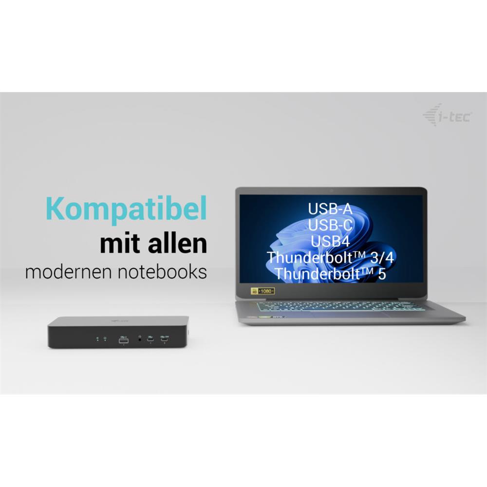 i-tec Universal Intelligent Dual Display Docking Station mit Power Delivery 100 W