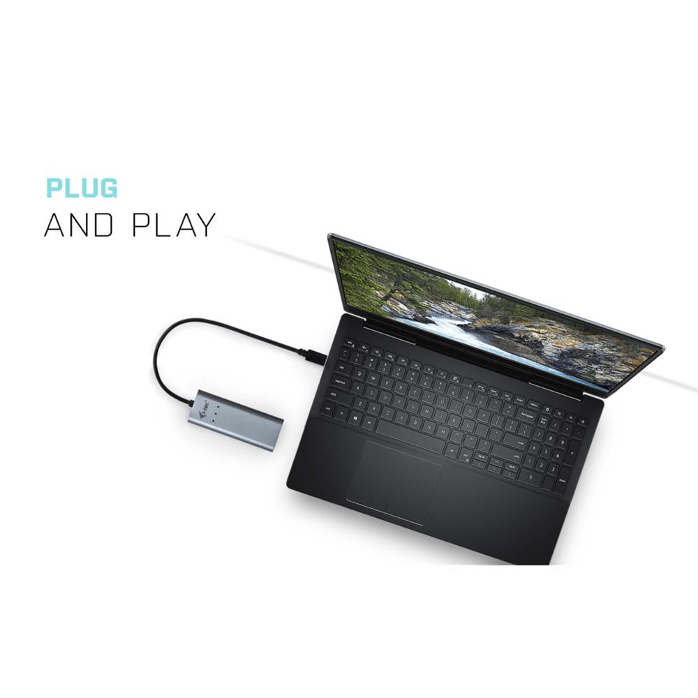 i-tec USB-C Metal Gigabit Ethernet Adapter mit integriertem USB-C-Kabel