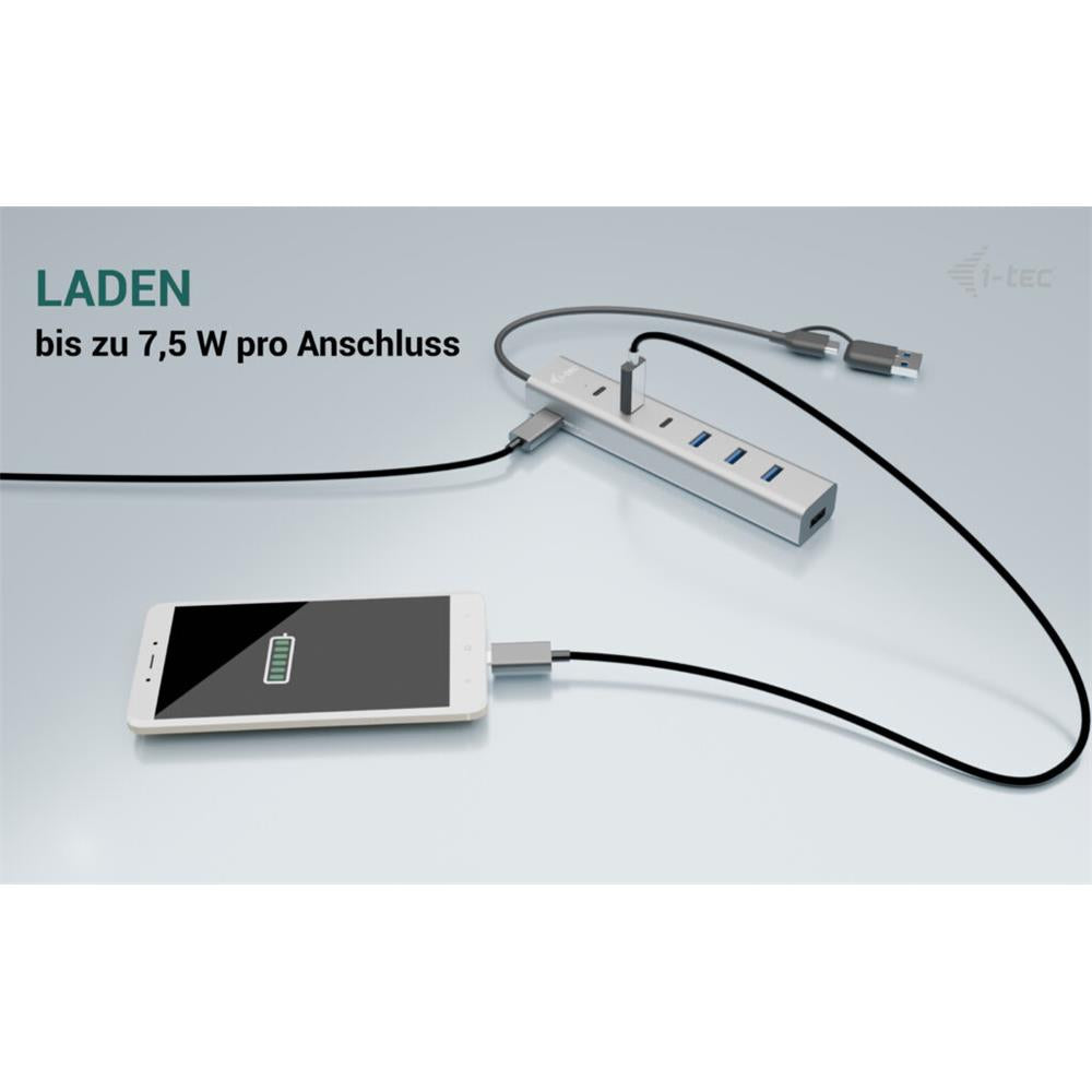 i-tec USB-C/USB-A Charging Metal HUB 7 port (3x USB-C, 4x USB-A)