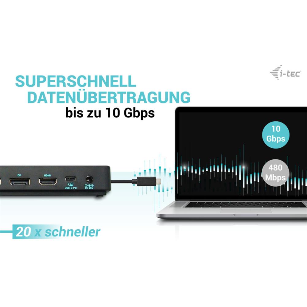 i-tec USB-C Triple Display Docking Station Gen 2 Pro + Power Delivery 100W