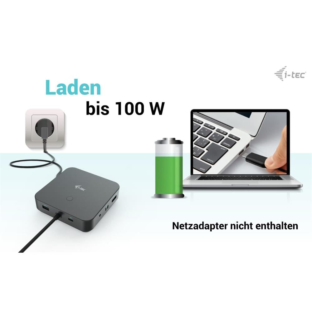 i-tec USB-C HDMI Dual DP Docking Station mit Power Delivery 100 W ohne Netzteil