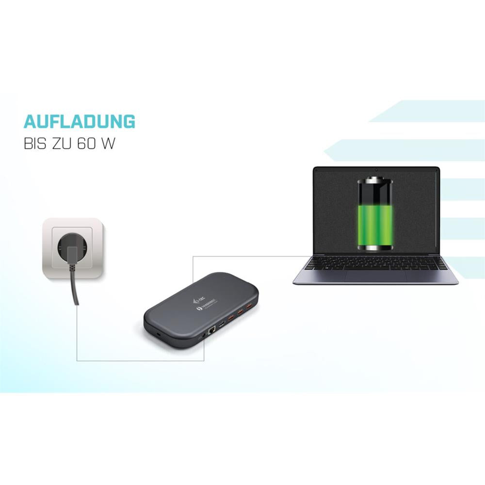 i-tec Thunderbolt 3/USB-C Dual 4K Docking Station + USB-C zu DP Kabel 1,5 m + Power Delivery 60W