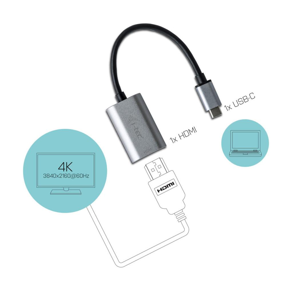 i-tec USB-C Metal HDMI Adapter 4K/60Hz Thunderbolt 3 kompatibel