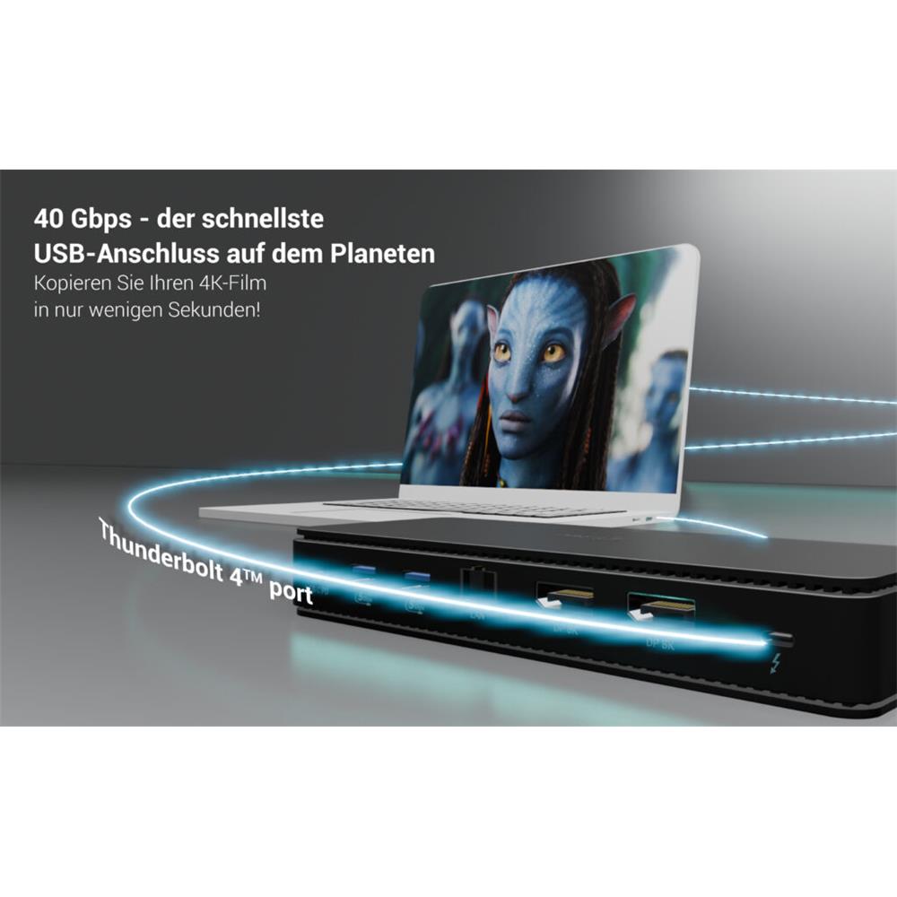 Thunderbolt4 2x Display Docking Station Gen3, 7x USB, 2.5 GLAN + PowerDelivery 92 W