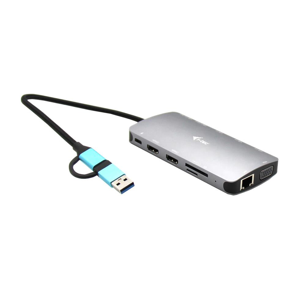 i-tec USB 3.0 USB-C/Thunderbolt 3x Display Metall-Nano-Dock mit LAN + Power Delivery 100 W