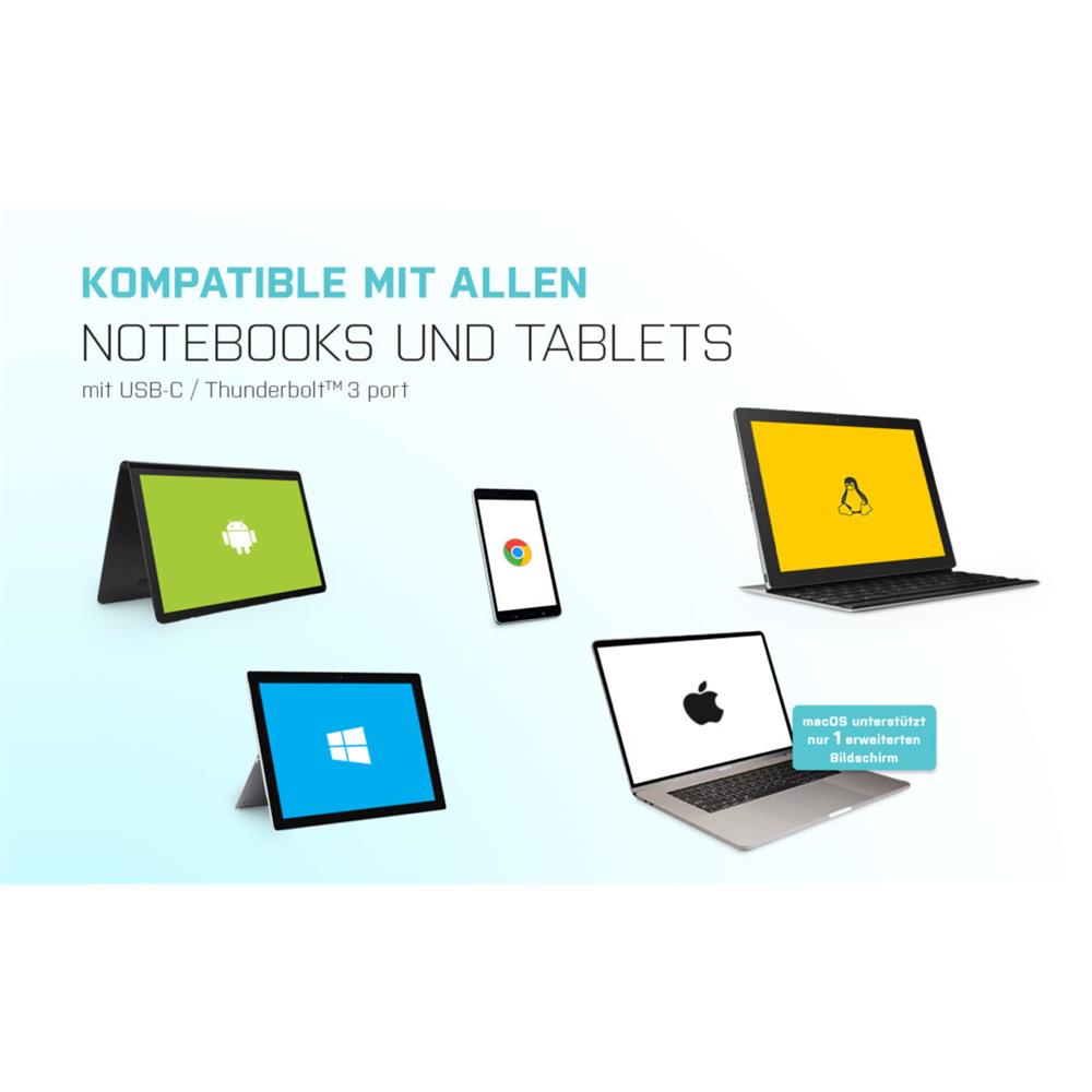 i-tec USB-C auf Dual HDMI Video Adapter 2x HDMI 4K Ultra HD kompatibel mit Thunderbolt 3