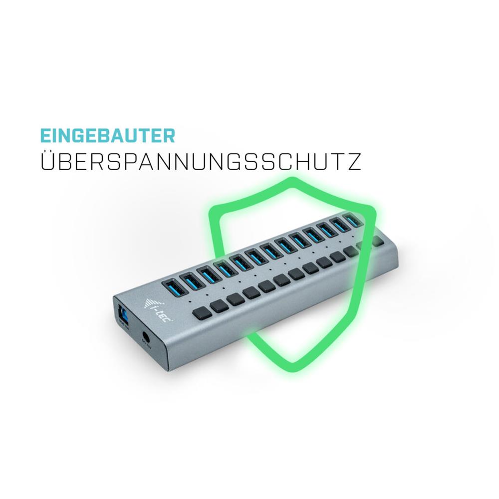 i-tec USB 3.0 Charging HUB 13-Port mit Netzadapter 60 W 13x USB 3.0 Ladeport für Notebook