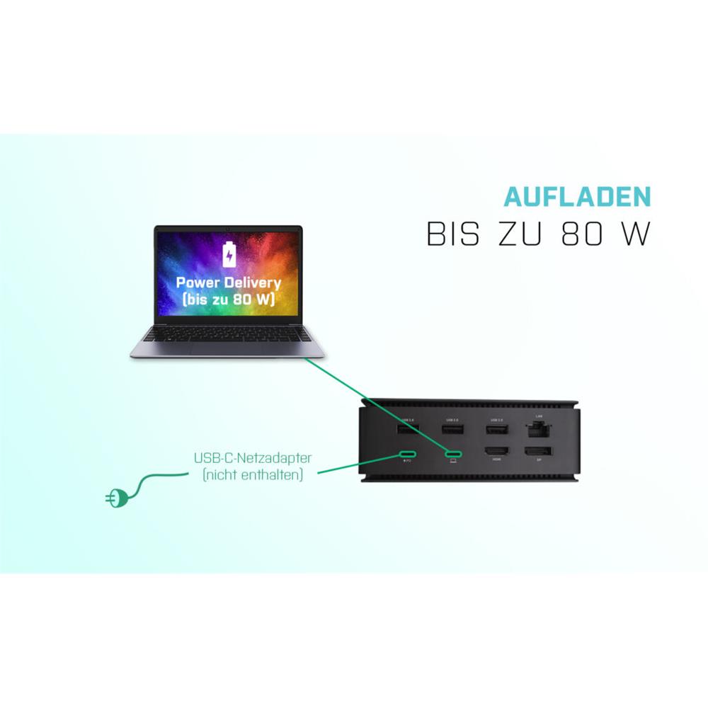 i-tec USB4 Metal Docking Station Dual 4K HDMI DP + Power Delivery 80 W