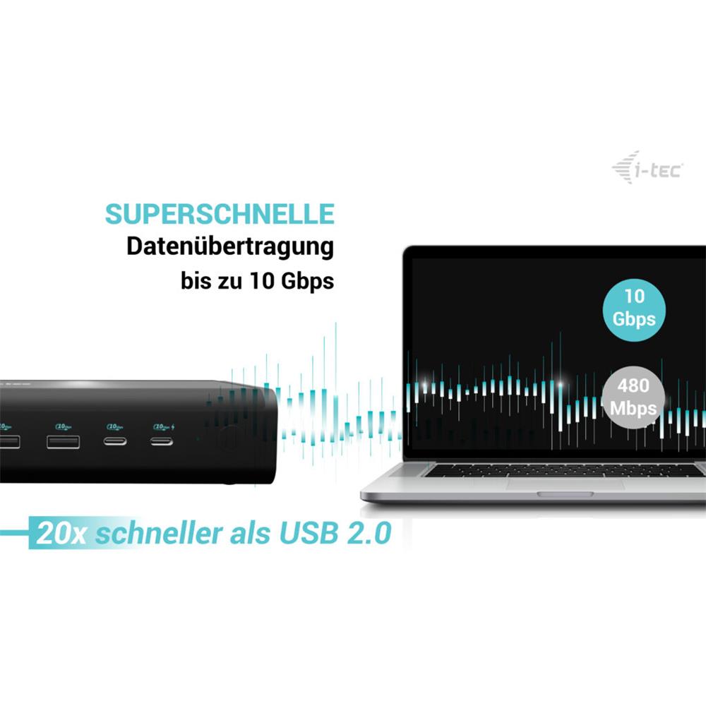 i-tec Universal 6x 4K/60Hz Display Docking Station + Power Delivery 140W