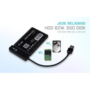 i-tec MySafe USB 3.0 Easy externes 2,5" Festplattengehäuse für SATA I/II/III HDD SSD Schwarz