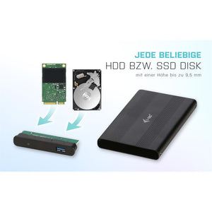 i-tec MySafe Advance AluBasic 2,5" USB 3.0 externes Festplattengehäuse für SATA I/II/III HDD SSD