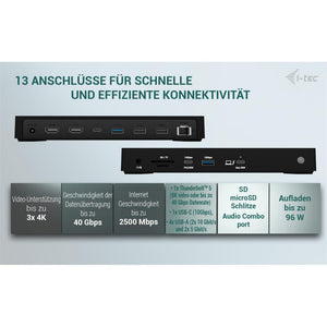 i-tec Thunderbolt 4 Triple Display Docking Station mit Power Delivery 96 W