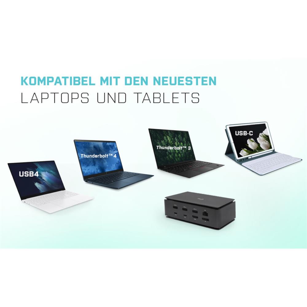 i-tec USB4 Metall-Docking Station Dual 4K HDMI DP mit PD 80 W + i-tec Universal-Ladegerät 112 W