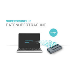 i-tec USB 3.0 Charging HUB 7-Port mit Netzadapter 36 W 7x USB 3.0 Ladeport für Notebook
