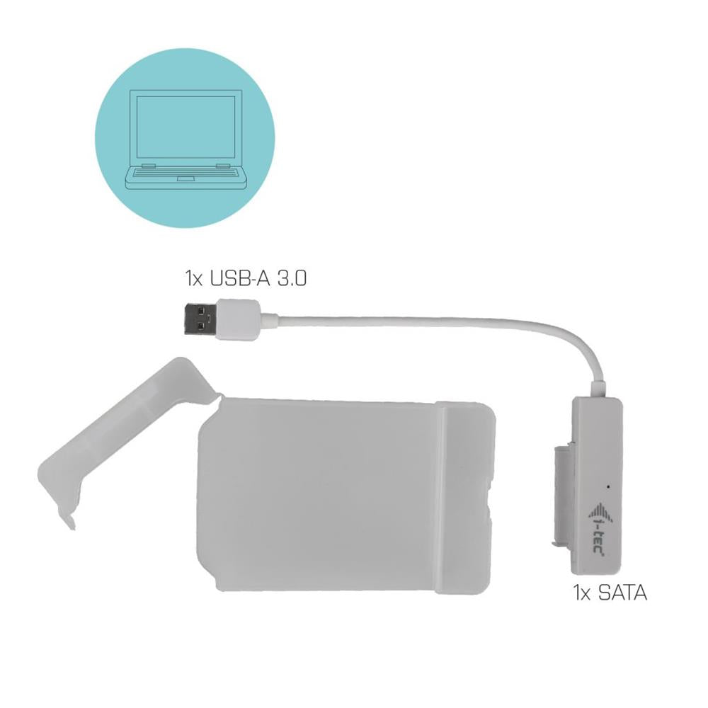 i-tec MySafe USB 3.0 Easy externes 2,5" Festplattengehäuse für SATA I/II/III HDD SSD Weiß