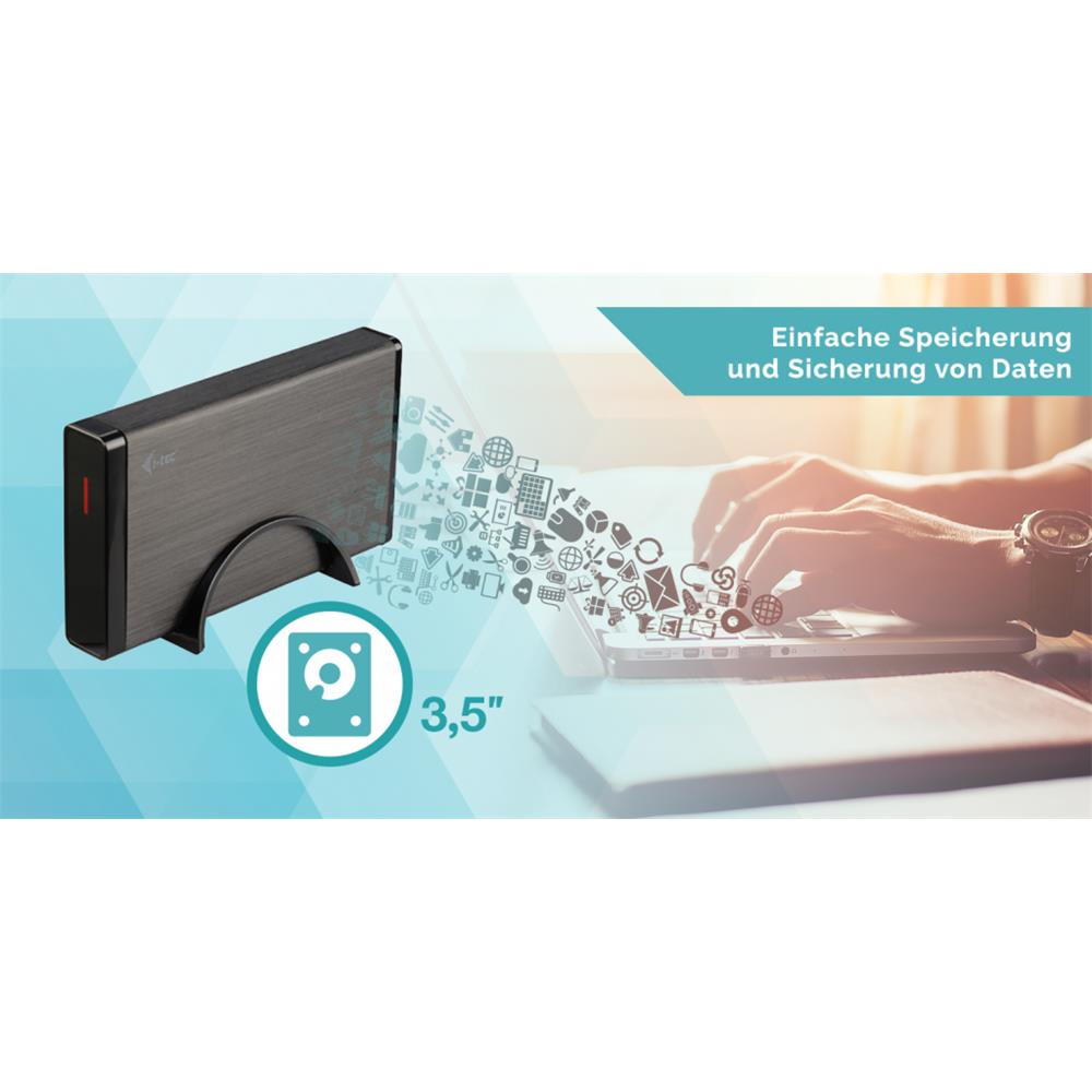i-tec MySafe Advance 3,5" Festplattengehäuse USB 3.0 Alugehäuse für optimale Kühlung