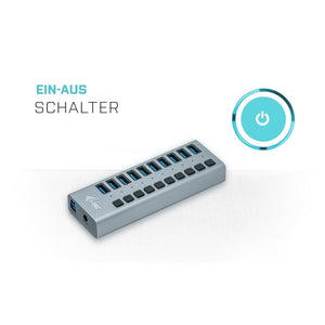 i-tec USB 3.0 Charging HUB 10-Port mit Netzadapter 48 W 10x USB 3.0 Ladeport für Notebook