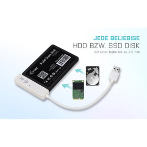 i-tec MySafe USB 3.0 Easy externes 2,5" Festplattengehäuse für SATA I/II/III HDD SSD Weiß